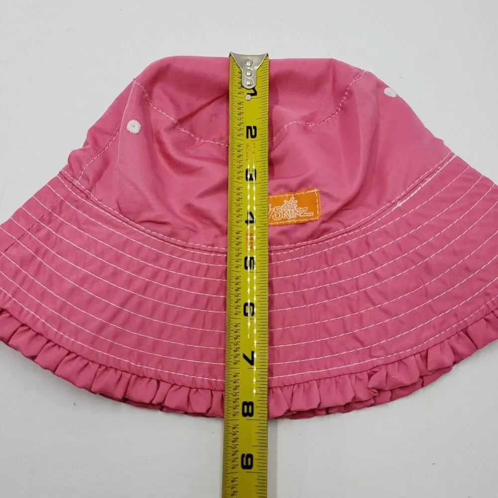 UV Skinz Girls Reversible Bucket Hat Colorful Stripe Pink Ruffle Brim Sun UPF 50